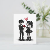 Postale Carte de la Saint-Valentin gothique Romance sombre (Debout devant)