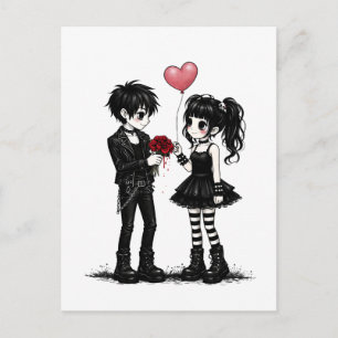 Postale Carte de la Saint-Valentin gothique Romance sombre