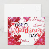 Postale Carte de la Saint-Valentin Joyeuse (Devant / Derrière)