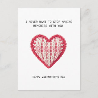 Postale Carte de la Saint-Valentin – Motif de cœur tricoté