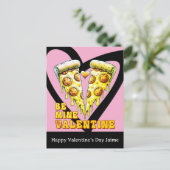 Postale Carte de la Saint-Valentin Pizza au Fromage (Debout devant)