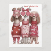 Postale Carte de la Saint-Valentin pullover coeurs de chie (Devant)