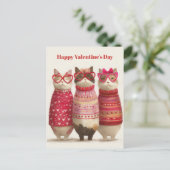 Postale Carte de la Saint-Valentin pullover Cute Cats Hear (Debout devant)