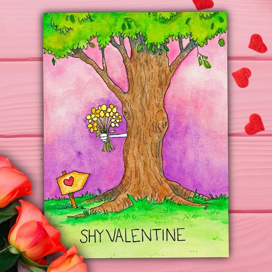 Postale Carte de la Saint-Valentin timide par Nicole Janes