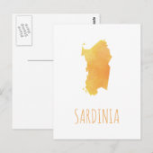 Postale Carte de la Sardaigne (Devant / Derrière)