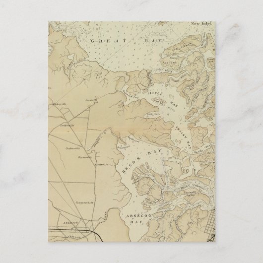 Postale Carte de la section côtière de Tuckerton à Absecon (Devant)