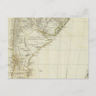Postale Carte de la section sud de l'Amérique du Sud