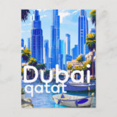 Postale Carte de la skyline de Dubaï, monuments modernes d (Devant)