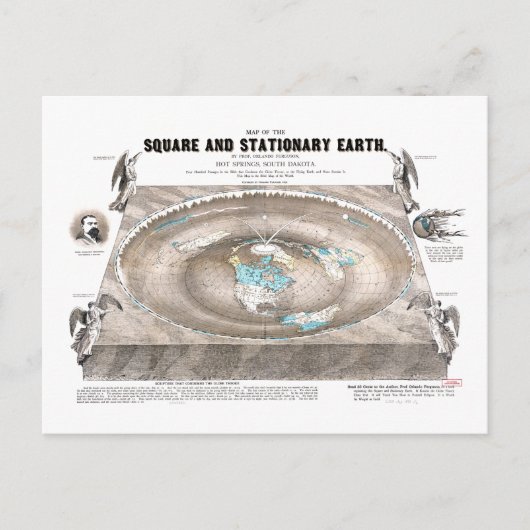 Postale Carte de la Terre plate (Devant)