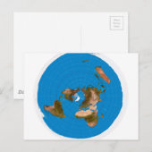 Postale Carte de la Terre plate - Projection de l'Equidist (Devant / Derrière)
