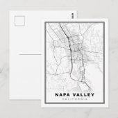 Postale Carte de la vallée de Napa (Devant / Derrière)