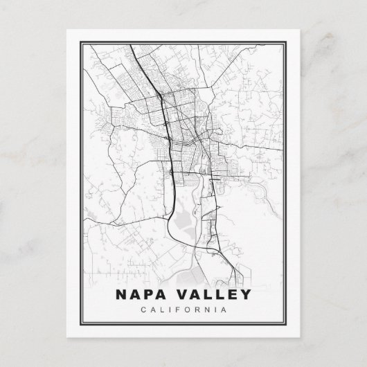 Postale Carte de la vallée de Napa (Devant)