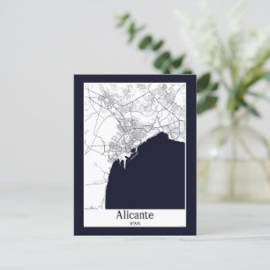 Postale Carte de la ville d'Alicante Espagne