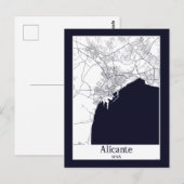 Postale Carte de la ville d'Alicante Espagne (Devant / Derrière)