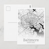 Postale Carte de la ville de Baltimore (Devant / Derrière)