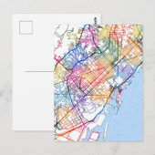 Postale Carte de la ville de Barcelone (Devant / Derrière)