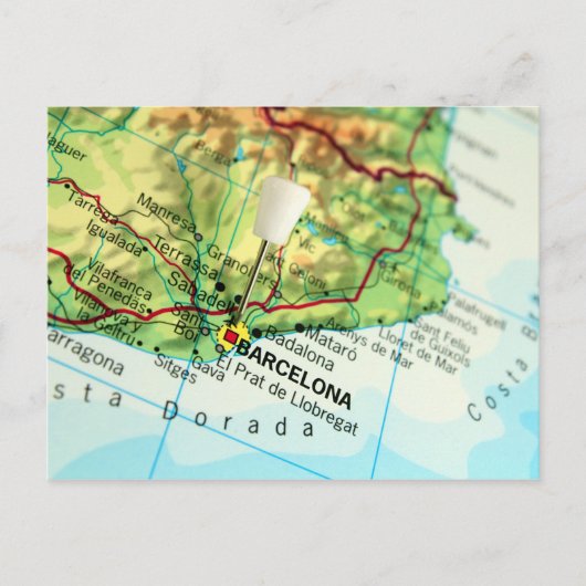 Postale Carte de la ville de Barcelone (Devant)
