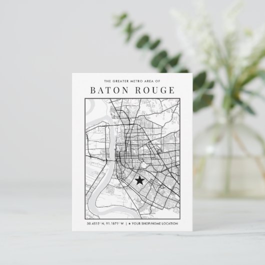 Postale Carte de la ville de Baton Rouge + votre marqueur  (Debout devant)