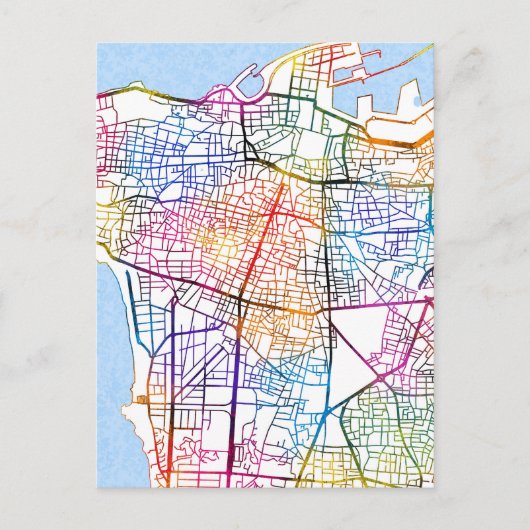 Postale Carte de la ville de Beyrouth Liban (Devant)
