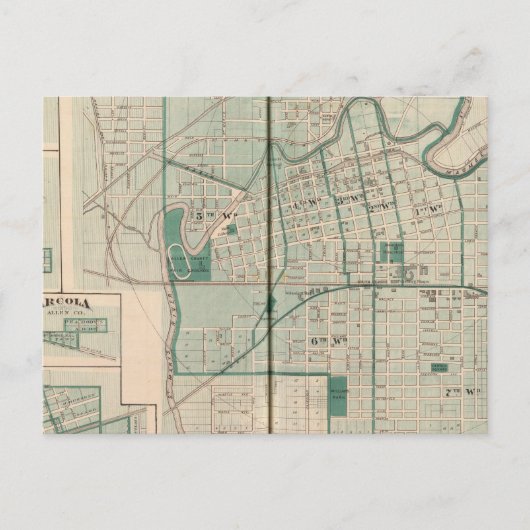 Postale Carte de la ville de Fort Wayne avec Cedarville (Devant)