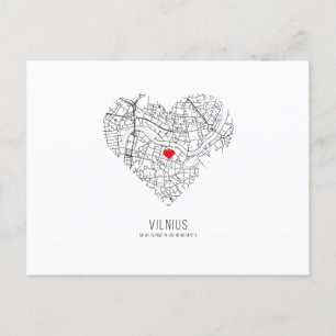 Postale Carte de la ville de Heart Vilnius (Lituanie)