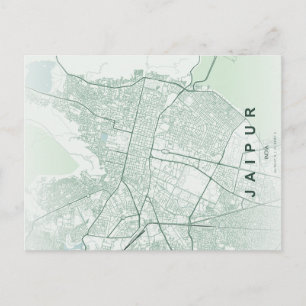 Postale Carte de la ville de Jaipur en Inde, design minima