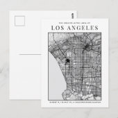 Postale Carte de la ville de Los Angeles + Marqueur d'empl (Devant / Derrière)