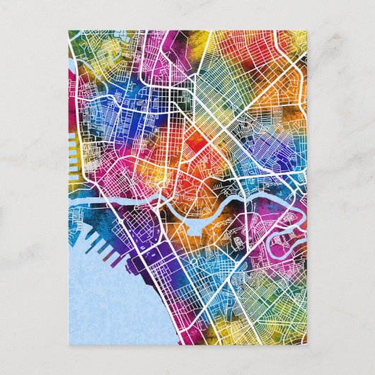 Postale Carte de la ville de Manille aux Philippines (Devant)