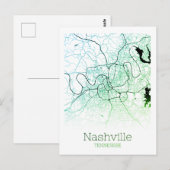 Postale Carte de la ville de Nashville (Devant / Derrière)