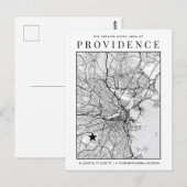 Postale Carte de la ville de Providence + repère d'emplace (Devant / Derrière)