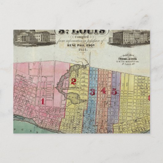 Postale Carte de la ville de Saint-Louis (Devant)