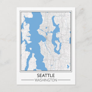 Postale Carte de la ville de Seattle Washington USA Travel