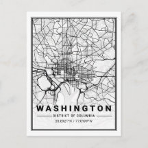 Carte de la ville de voyage de Washington DC USA
