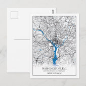 Postale Carte de la ville de voyage de Washington DC USA (Devant / Derrière)