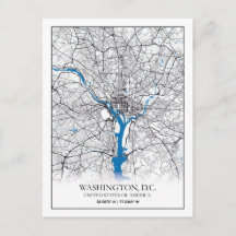 Carte de la ville de voyage de Washington DC USA