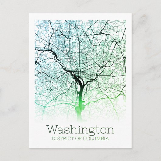 Postale Carte de la ville de Washington DC (Devant)