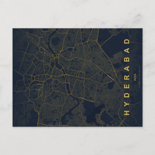 Postale Carte de la ville d'Hyderabad en Inde, design mini