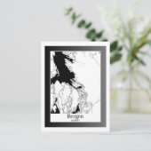 Postale Carte de la ville moderne de Bergen Norvège (Debout devant)