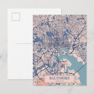 Postale Carte de la ville venteuse de Baltimore Maryland É