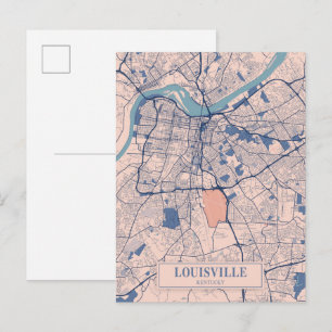 Postale Carte de la ville venteuse de Louisville Kentucky