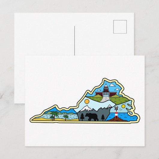 Postale Carte de la Virginie Chesapeake Charlottesville Ly (Devant / Derrière)