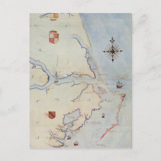 Postale Carte de la Virginie de Raleigh (Devant)