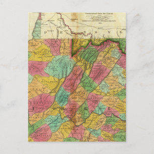 Postale Carte de la Virginie et du Maryland