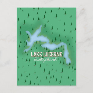 Postale Carte de l'affiche de voyage du lac Lucerne en Sui