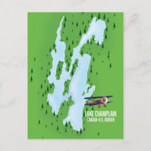 Postale Carte de l'affiche du lac Champlain États-Unis Can