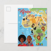 Postale Carte de l'Afrique (Devant / Derrière)