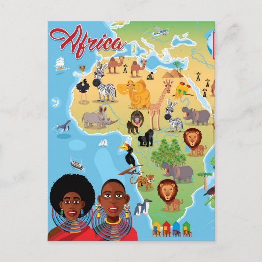 Postale Carte de l'Afrique (Devant)