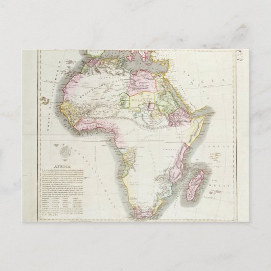 Postale Carte de l'Afrique, 1821 (Devant)