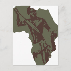 Postale Carte de l'Afrique Artwork de guerriers africains
