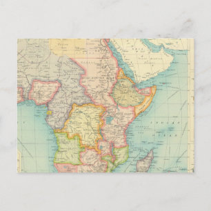 Postale Carte de l'Afrique avec routes maritimes